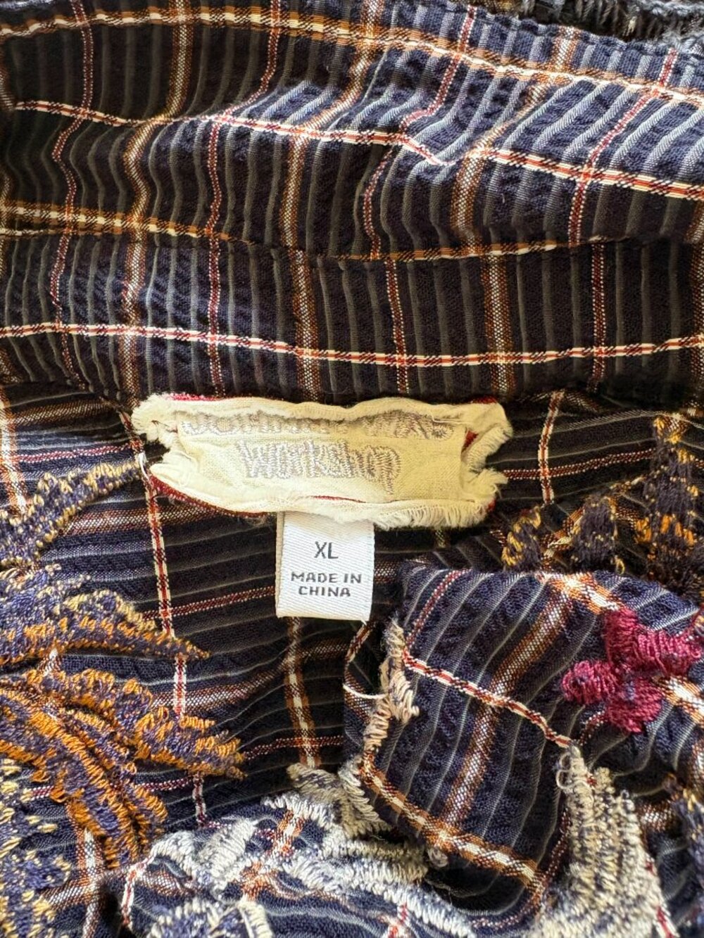Johnny Was Emiko Easy Tiered Dress, Navy Plaid XL - Picture 15 of 16